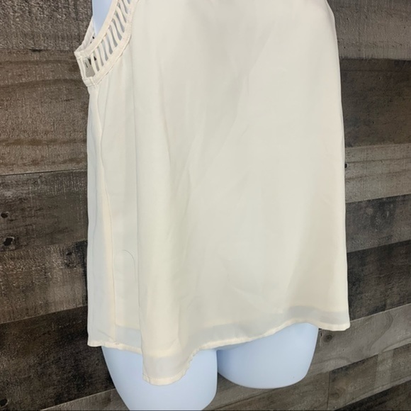 Colton Candy Creamy White Tank with Cut Out Strappy Detail Size Small - Picture 3 of 15